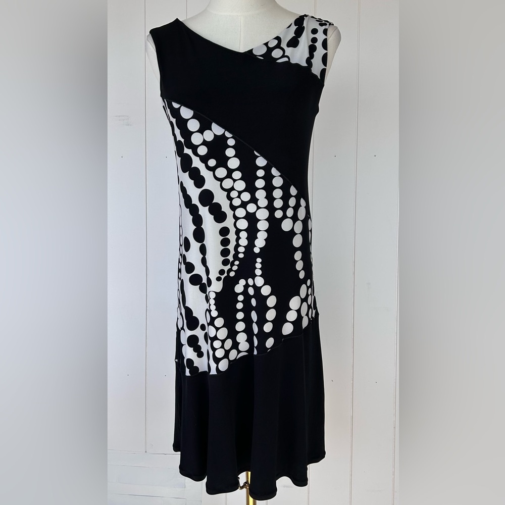 Eva Varro Women’s Sleeveless Dress Asymmetrical Design Black Panels Size‎ Small
